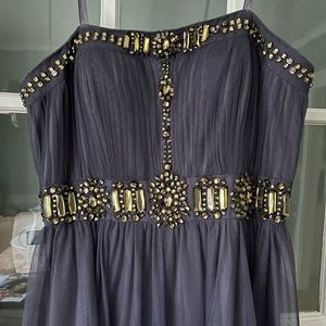 Gorgeous plum Adrianna Papell strapless gown